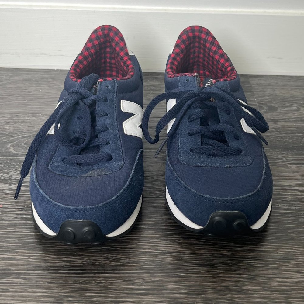 New Balance 410 Blue Lace-Up Plaid Lined Athletic Running Sneakers Womens Size 7